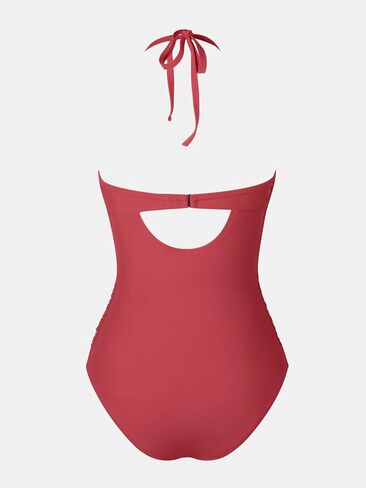 CUPSHE Maternity One Piece Swimsuit V Neck Pregnancy Bathing Suit for Women Ruffled Cutout Ruched Halter Straps in Saudi Arabia