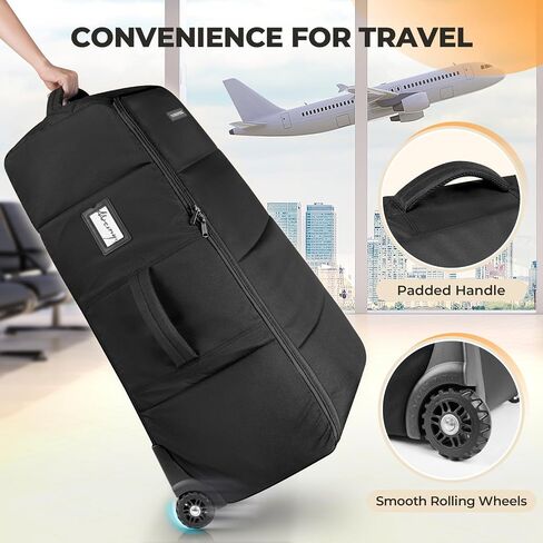 YOREPEK No Wheel Removal Needed Stroller Bag for Airplane Travel | Fits UPPAbaby Vista & Cruz V2/V3, Padded Protective Stroller Cover, Quick Foldable, Inner Pocket for Baby Essentials in Saudi Arabia