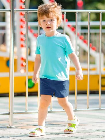 Resinta 4 Packs Unisex Baby Toddler Cotton Shorts Baby Pull-on Shorts with Drawstring Soft Summer Clothes for Daily Wear in Kuwait