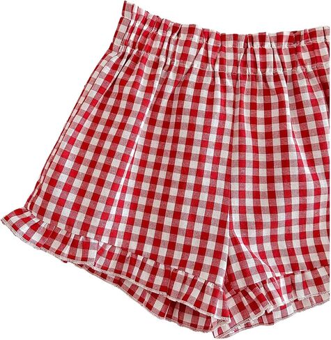 SOLY HUX Toddler Girl's Plaid Shorts Elastic Waist Wide Leg Ruffle Hem Loose Casual Summer Shorts in Saudi Arabia
