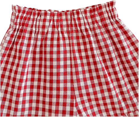 SOLY HUX Toddler Girl's Plaid Shorts Elastic Waist Wide Leg Ruffle Hem Loose Casual Summer Shorts in Saudi Arabia