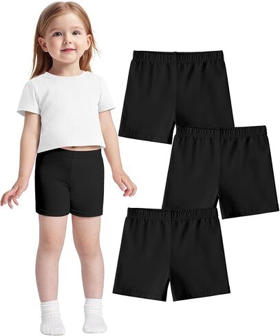 3 Pack Baby Girls Bike Shorts Toddler Girl Athletic Dance Short Soft Cotton Summer Clothes Size 18M-5T in Saudi Arabia