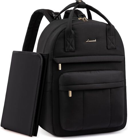 LOVEVOOK Puffer Diaper Bag Backpack, Lightweight 30L Baby Bag with Changing Pad, Large Diaper Backpack for Mom Dad with Stroller Buckles, Black in Saudi Arabia
