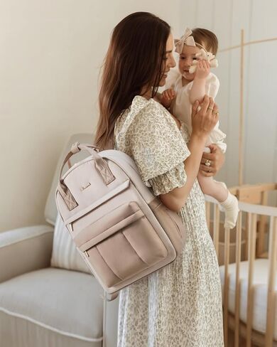 حقيبة Buff Lovevook Puffer Diaper ، حقيبة طفل 30L خفيفة الوزن مع وسادة تغيير ، حقيبة ظهر كبيرة لأمي أبي مع أبازيم عربة ، أسود in Kuwait