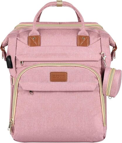 Diaper Bag Backpack for Mom and Dad, Large Capacity Baby Travel Bag with USB Charging Port, Waterproof Foldable Baby Bag for Boys and Girls, Stylish Maternity Backpack for Travel & Hospital， Black in Kuwait