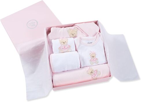 Little Me Baby Layette Gift Set - Footie and Cap, Onesie, 3-Piece Bib And Burp Set, Swaddling Blanket, Baby Shower Gifts in Saudi Arabia
