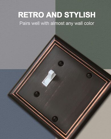 Pure White 2 Toggle/1 Decorator Wall Plates, 1-Pack Combo Double Toggle/Single Rocker Switch Plates, Durable Metal, 3-Gang, 6.77''*4.88'', Midsize in Kuwait