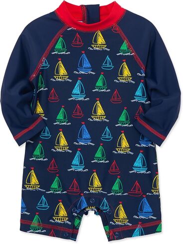 Little Me Clothes for Baby Boys' Long Sleeve Full Coverage Rash Guard Suit, 6-24 Months in Kuwait