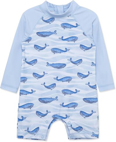 Little Me Clothes for Baby Boys' Long Sleeve Full Coverage Rash Guard Suit, 6-24 Months in Kuwait