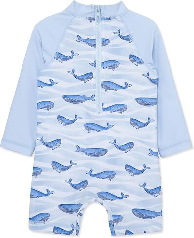 Little Me Clothes for Baby Boys' Long Sleeve Full Coverage Rash Guard Suit, 6-24 Months in Kuwait