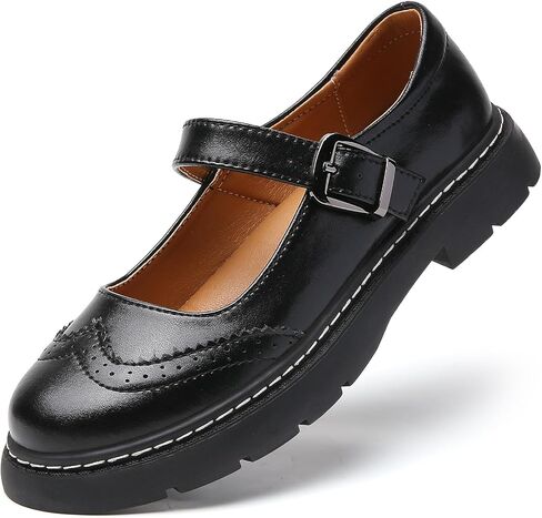 Mary Jane Shoes Women Platform غير كلاسيكيات غير كلاسيكية جولة إصبع القدم في الكاحل Brogues Style Comfort Comfor in Kuwait
