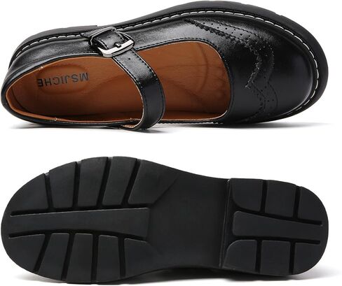 Mary Jane Shoes Women Platform غير كلاسيكيات غير كلاسيكية جولة إصبع القدم في الكاحل Brogues Style Comfort Comfor in Kuwait