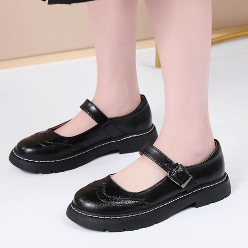 Mary Jane Shoes Women Platform غير كلاسيكيات غير كلاسيكية جولة إصبع القدم في الكاحل Brogues Style Comfort Comfor in Kuwait