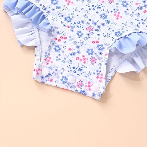 YOUNGER TREE Infant Baby Girls Swimsuit Long Sleeve Swimsuits One Piece Swimsuit Solid Color Bathing Suit with Hat, UPF 50+ in Saudi Arabia