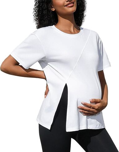 قمصان الأمومة النسائية الأمومة القصيرة بأكمام الحمل قمم البلوز in Kuwait