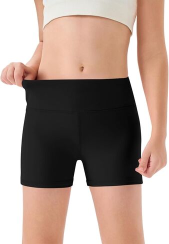 Haloumoning Girls Athletic Shorts Kids High Waisted Yoga Dance Biker Shorts Comfy Gymnastics Shorts 5-14Y in Kuwait