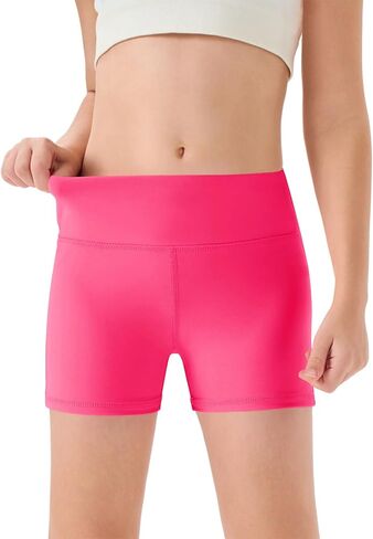 Haloumoning Girls Athletic Shorts Kids High Waisted Yoga Dance Biker Shorts Comfy Gymnastics Shorts 5-14Y in Saudi Arabia
