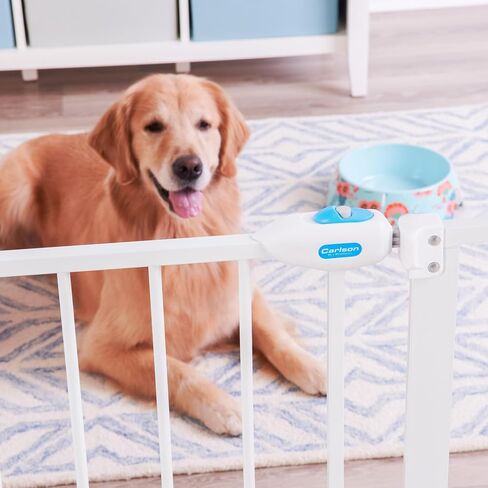 Carlson Extra Wide Walk Through Pet Gate with Small Pet Door, Includes 4-Inch Extension Kit, Pressure Mount Kit and Wall Mount Kit, Black in Saudi Arabia