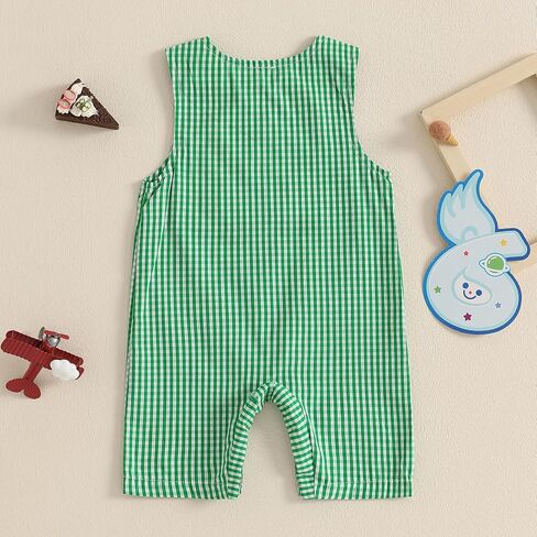 Amiblvowa 1st First Birthday Outfit Boy Baby Sleeveless One Embroidery Romper Jumspuit Smash Cake 1 Year Old Clothes in Saudi Arabia