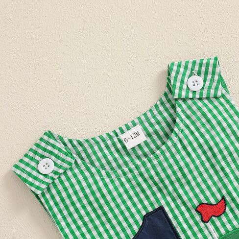 Amiblvowa 1st First Birthday Outfit Boy Baby Sleeveless One Embroidery Romper Jumspuit Smash Cake 1 Year Old Clothes in Saudi Arabia