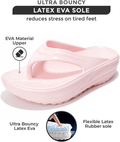 Project Cloud Flip Flops for Women Footwear - Memory Foam and Lightweight Platform Sandals Women Beach Vacation Essentials - Non Slip Durable and Soft Slippers (Abra) in Saudi Arabia