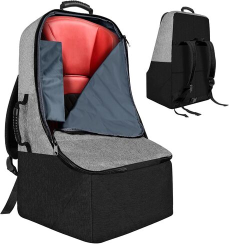 ZRRAJOY Padded Car Seat Travel Bag for Airplane, Heavy Duty Backpack for Air Travel, Water-Resistant Carrier with Shoulder Strap, Fits Most Car Seats (Black) in Saudi Arabia