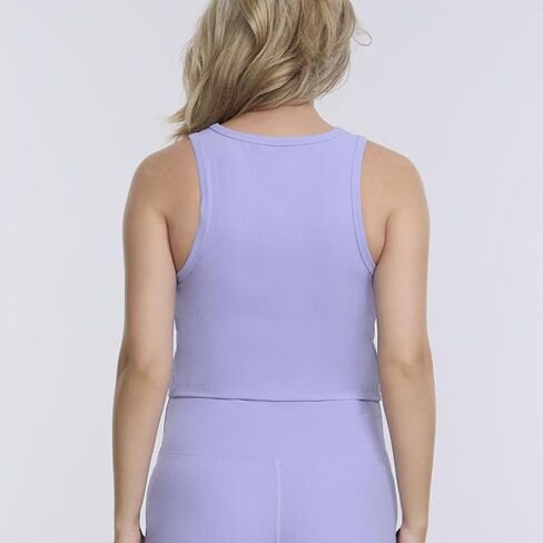 Motherhood Maternity Women's Ribbed Crop Racerback Pregnancy Workout Tank Top in Saudi Arabia