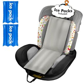 Car Seat Cooling Pad, Stroller Cooler with 2 Ice Pack for Car, Long-Lasting Cooling, Sun and Heat Shield Car Seat Cooler for Babies, Toddler, Food and Pets, Blue