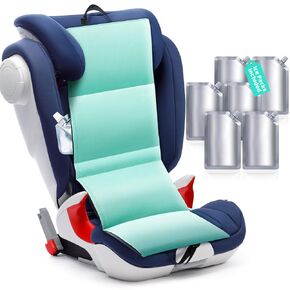 Car Seat Cooling Pad for Babies, Toddlers, Infants, and Kids, Carseat Cooler Pad with 6 Insulated Ice Packs, Washable, Easy to Clean, for Summer Sun and Heat Cover Protector(Plain)