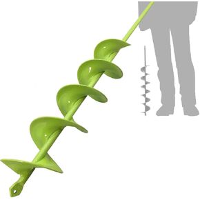 TCBWFY 3x24 Inch Auger Drill Bit for Planting,Easy Planter Garden Auger for Bulbs, Bedding Plants & Post Holes - Compatible with 3/8" Hex Drive