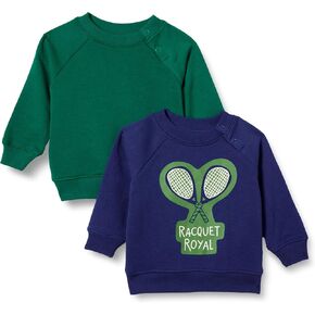 Amazon Essentials Unisex Toddlers and Babies' French Terry Crewneck Sweatshirts, Pack of 2