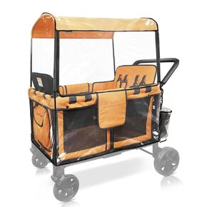 Stroller Rain Cover Compatible with Wonderfold W4 Series, Windproof, Waterproof, Protect from Dust Rain (Stroller Wagon Not Included)