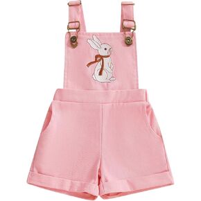 YINGISFITM Valentines Baby Girl Outfit Heart Overalls Shorts Jumpsuit Little Boys Girls Outfit Toddler Clothes