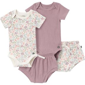 Modern Moments by Gerber Unisex Baby 4-pack Short-sleeve Bodysuits & Shortie Set