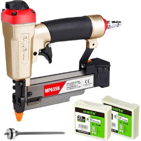meite MP635B Pin Nailer with 20000pcs (1/2", 1") Nails, Pneumatic 23 Gauge Pin Nailer, 1-3/8" Air Micro Pinner Nail Gun, Ideal for Paneling, Small Trim