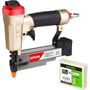meite MP635B Pin Nailer with 10000pcs 3/4" Nails, Pneumatic 23 Gauge Pin Nailer, 1-3/8" Air Micro Pinner Nail Gun, Ideal for Paneling, Small Trim
