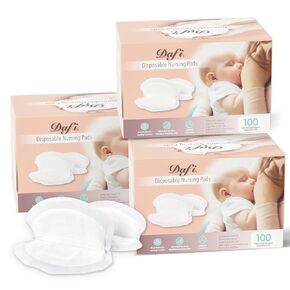 DAFI Stay Dry Disposable Nursing Pads, Breast Pads for Leaking Milk Soft and Super Absorbent, Breastfeeding Pads Postpartum Essentials for Moms, 300 Count