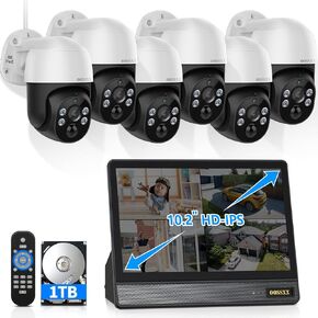 Auto Tracking 4K/8.0 Megapixel PTZ 2-Way Audio PoE Outdoor Camera Home Security Camera System Wired Outdoor Video Surveillance All-in-One Monitor