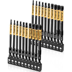 4-Inch Long Hex Bit Set 20PCS (Metric & SAE), Impact Allen Wrench/Key Drill Bit Set, Premium S2 Steel Allen Bits, 1/4" Hex-Shank, Magnetic CNC Head for High-Torque