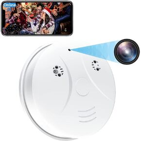Smoke Detector Camera WiFi HD 1080P Wireless Small Nanny Cam for Home Surveillance Security Cameras Indoor/Outdoor Wireless