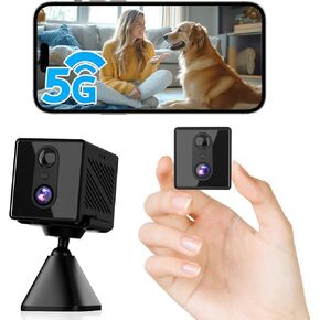 2025 Upgraded 5GHz WiFi Hidden Spy Camera, 4K Wireless Indoor Security Cam, Surveillance Nanny Cam, Pet & Car Camera with 100-Day Battery Life