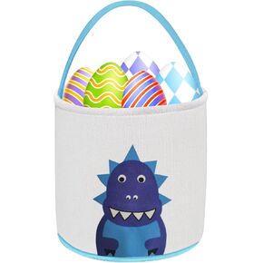Leesgel Easter Gifts Baskets, Dinosaur Easter Basket for Kids, Easter's Egg Hunt Baskets with Handle Easter's Buckets Easter's Party Supplies Easter Basket Essentials Gifts Bags Toys