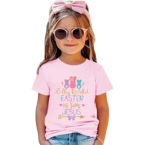 Easter T Shirt for Baby and Toddler Girls Silly Rabbit Easter Graphic Tee Casual Short Sleeve Tops