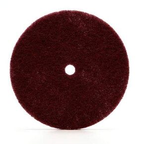 3M SCOTCH-BRITE Fiber Disc, 6" Dia., 1/2" Hole, Aluminum Oxide, Very Fine, Nylon Backing, Maroon, Compatible with Angle Grinder