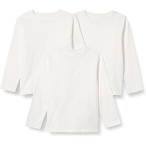 Amazon Essentials Unisex Babies' Relaxed-Fit 100% Cotton Long-Sleeve T-Shirts, Pack of 3