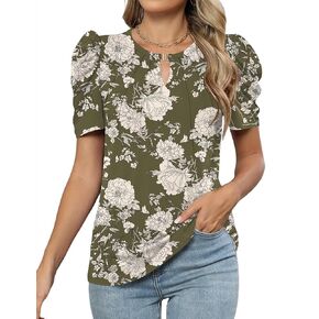 قميص Luyaa Puff Shirt Shirt للنساء Tops Summer Tops v Dect