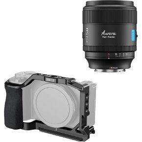 Sirui Aurora 85mm F1.4 Full Frame Auto Focus Focus Prime Portrait Lens و ZV-E10 Camera CAGE مع حزمة السيليكون قبضة السيليكون