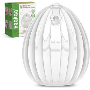 haakaa Shell Wearable Silicone Breast Pump - Silicone Hands Free Breast Pump - Passive Breast Milk Collector Shell for Newborns - Breastfeeding Essentials - 2.5oz/75ml,1 Count