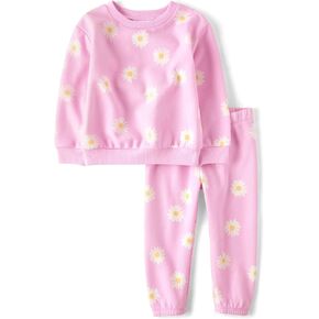 The Children's Place baby-girls And Toddler Long Sleeve Active Sweatshirt and Sweatpants 2 Piece Playwear Set