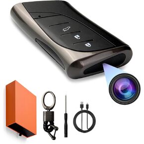 QHD 2560x1440P Car Key 2K Hidden Camera Spy Camera Key fob Key Chain Concealed Lens No Red Light Wide-Angle Nanny Security Surveillance Cam USB Type C